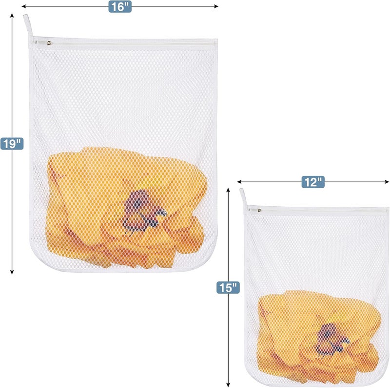 RoomyRoc 4 pcs Durable Honeycomb Mesh Laundry Bags for Delicates 16" x 19" (2 Large) 12" x 15" (2 Medium) - Image 5